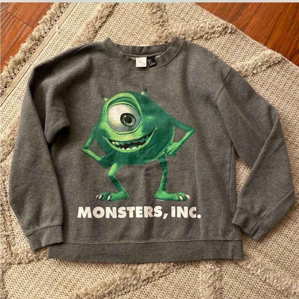 Disney Monsters Inc Mike Wazowski Sweatshirt Graphic Cozy Pullover - Picture 3 of 8